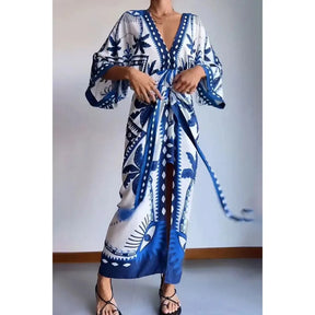 Vestido Riviera Azul - Soltinho Estampado Verão